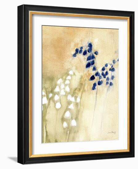 Floral with Bluebells and Snowdrops No. 2-Janel Bragg-Framed Art Print