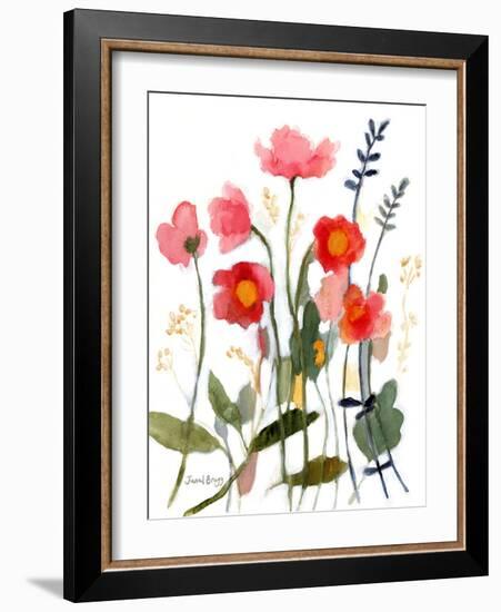 Floral with Wild Roses No. 2-Janel Bragg-Framed Art Print