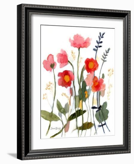 Floral with Wild Roses No. 2-Janel Bragg-Framed Art Print