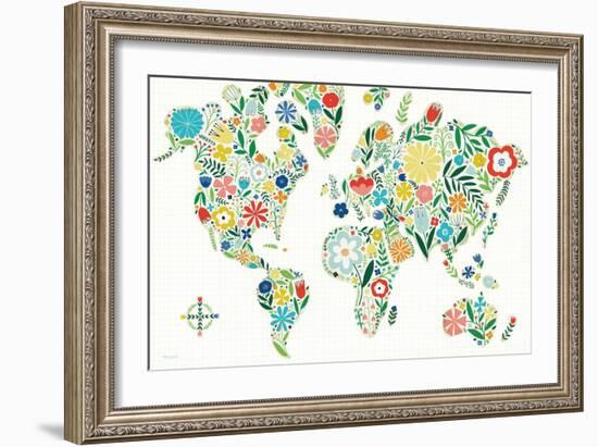 Floral World White-Michael Mullan-Framed Art Print