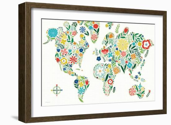 Floral World White-Michael Mullan-Framed Art Print