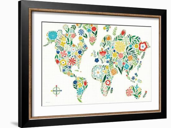 Floral World White-Michael Mullan-Framed Art Print