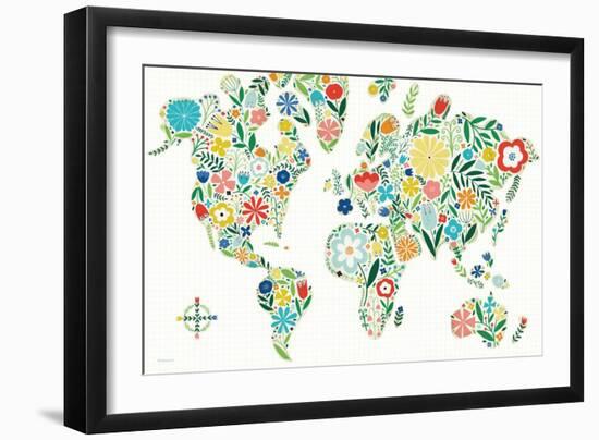 Floral World White-Michael Mullan-Framed Art Print