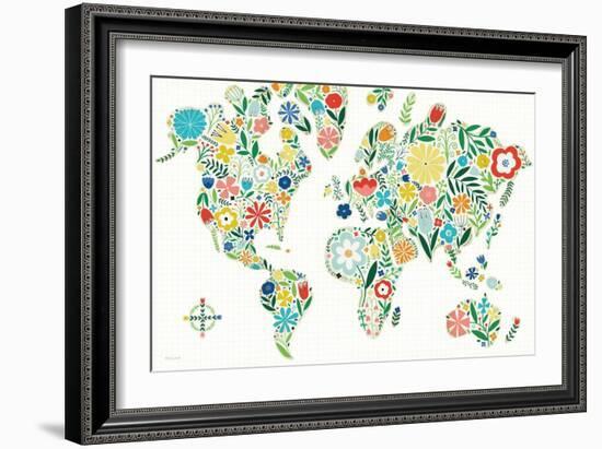 Floral World White-Michael Mullan-Framed Art Print