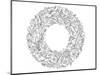 Floral Wreath Coloring Art-null-Mounted Coloring Poster