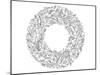 Floral Wreath Coloring Art-null-Mounted Coloring Poster