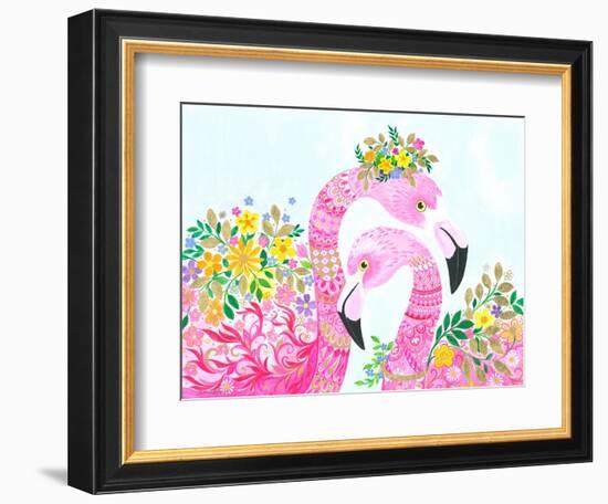 Floralie Flamingos-Isabelle Brent-Framed Photographic Print