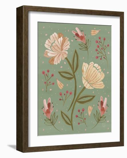 Floralscape V Neutral-Dina June-Framed Art Print