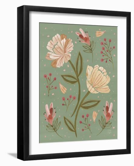 Floralscape V Neutral-Dina June-Framed Art Print