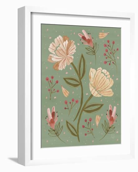 Floralscape V Neutral-Dina June-Framed Art Print