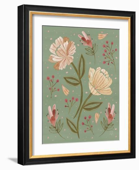 Floralscape V Neutral-Dina June-Framed Art Print