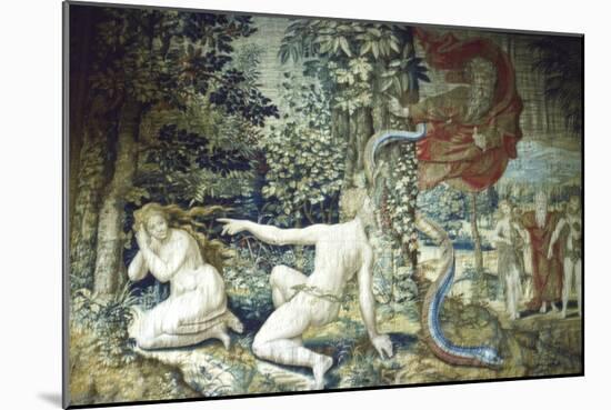 Florence. Adam and Eve after the Fall, Brussels Tapestry, 1548, (20th century)-Pieter Coecke van Aelst-Mounted Giclee Print
