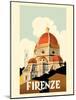 Florence (Firenze) Italy - Santa Maria del Fiore Cathedral - Vintage Travel Poster 1930-Pacifica Island Art-Mounted Art Print