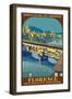 Florence, Italy - Ponte Vecchio - Chemins de fer de Paris-Lyon-Méditerranée (PLM)-Pacifica Island Art-Framed Art Print
