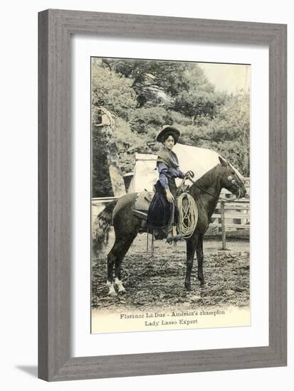 Florence La Duc, Roping Champion-null-Framed Art Print