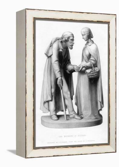 Florence Nightingale (1820-191) Tending to a Wounded Man at Scutari, Turkey, 19th Century-JH Baker-Framed Premier Image Canvas
