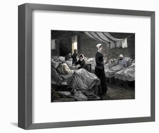 Florence Nightingale in the barrack hospital at Scutari, c1880-Unknown-Framed Giclee Print