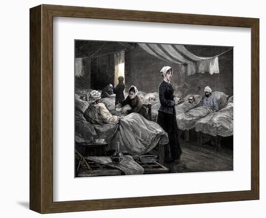 Florence Nightingale in the barrack hospital at Scutari, c1880-Unknown-Framed Giclee Print