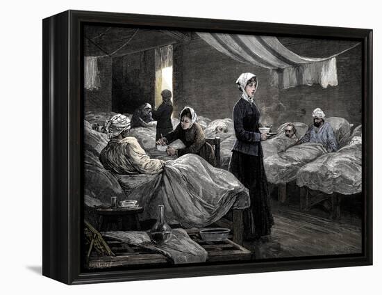 Florence Nightingale in the barrack hospital at Scutari, c1880-Unknown-Framed Premier Image Canvas