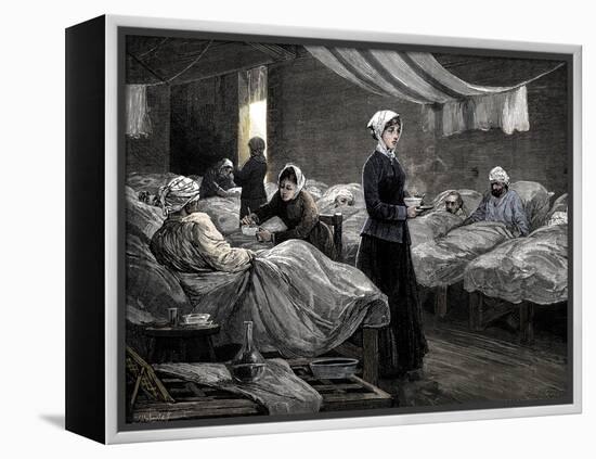 Florence Nightingale in the barrack hospital at Scutari, c1880-Unknown-Framed Premier Image Canvas