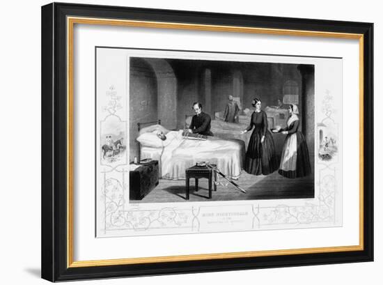 Florence Nightingale in the Hospital at Scutari, C1860-null-Framed Giclee Print