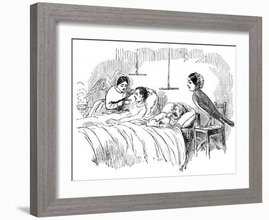 Florence Nightingale Watching a Nurse at Work, 1854-null-Framed Giclee Print