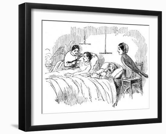 Florence Nightingale Watching a Nurse at Work, 1854-null-Framed Giclee Print