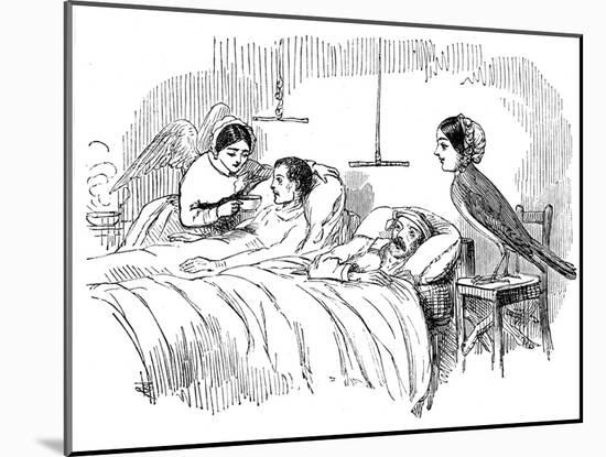 Florence Nightingale Watching a Nurse at Work, 1854-null-Mounted Giclee Print