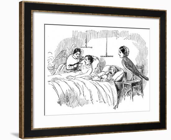 Florence Nightingale Watching a Nurse at Work, 1854-null-Framed Giclee Print