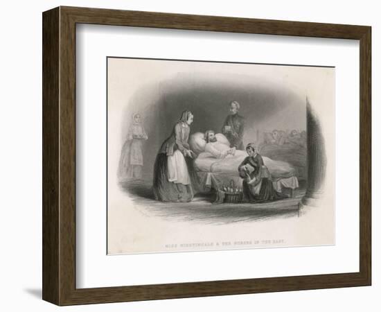 Florence Nightingale with a Patient in the Hospital at Scutari-Charles Armytage-Framed Art Print