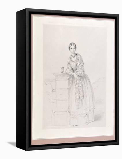 Florence Nightingale with Athena the Owl, Pub. P. and D. Colnaghi, 1855-Parthenope Nightingale-Framed Premier Image Canvas