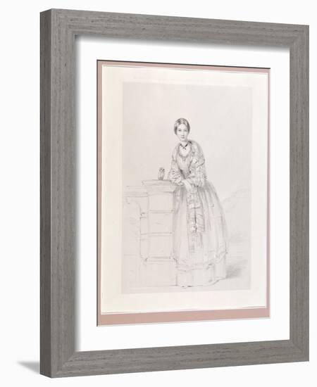 Florence Nightingale with Athena the Owl, Pub. P. and D. Colnaghi, 1855-Parthenope Nightingale-Framed Giclee Print
