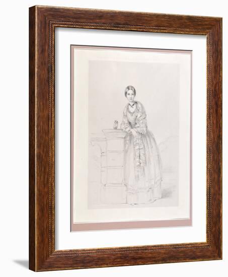 Florence Nightingale with Athena the Owl, Pub. P. and D. Colnaghi, 1855-Parthenope Nightingale-Framed Giclee Print