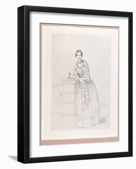 Florence Nightingale with Athena the Owl, Pub. P. and D. Colnaghi, 1855-Parthenope Nightingale-Framed Giclee Print