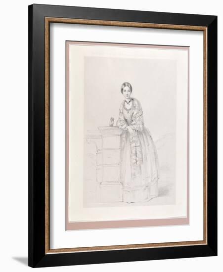 Florence Nightingale with Athena the Owl, Pub. P. and D. Colnaghi, 1855-Parthenope Nightingale-Framed Giclee Print