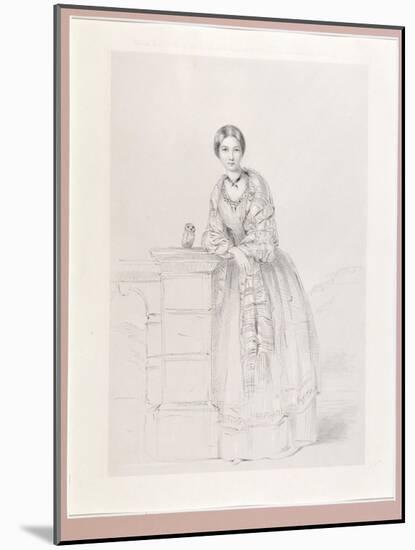 Florence Nightingale with Athena the Owl, Pub. P. and D. Colnaghi, 1855-Parthenope Nightingale-Mounted Giclee Print