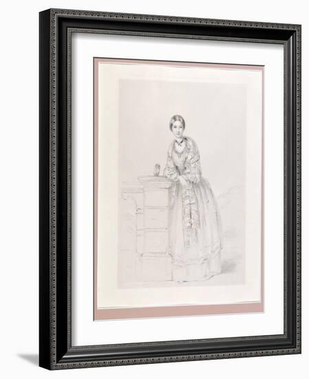 Florence Nightingale with Athena the Owl, Pub. P. and D. Colnaghi, 1855-Parthenope Nightingale-Framed Giclee Print