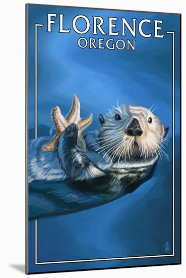 Florence, Oregon - Sea Otter-Lantern Press-Mounted Art Print