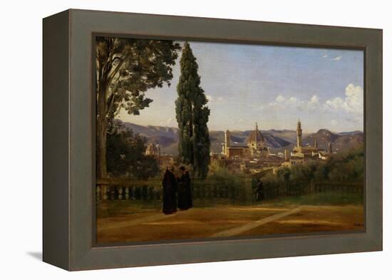 Florence, Seen from the Boboli-Gardens-Jean-Baptiste-Camille Corot-Framed Premier Image Canvas