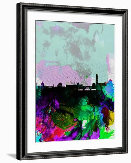 Florence Watercolor Skyline-NaxArt-Framed Art Print