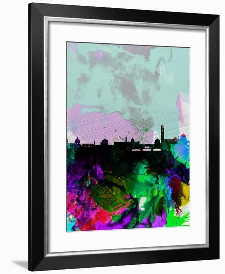 Florence Watercolor Skyline-NaxArt-Framed Art Print