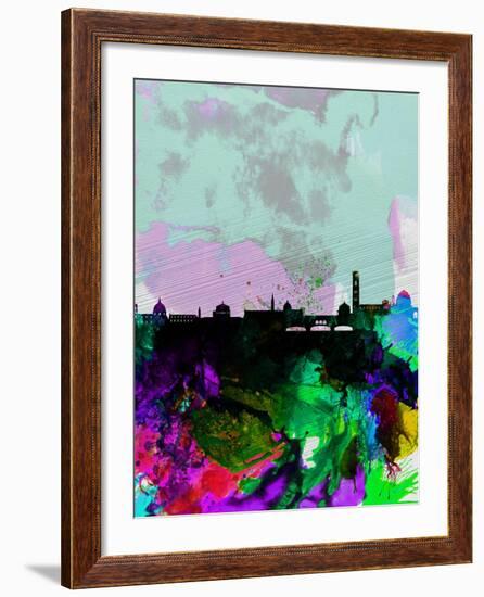 Florence Watercolor Skyline-NaxArt-Framed Art Print