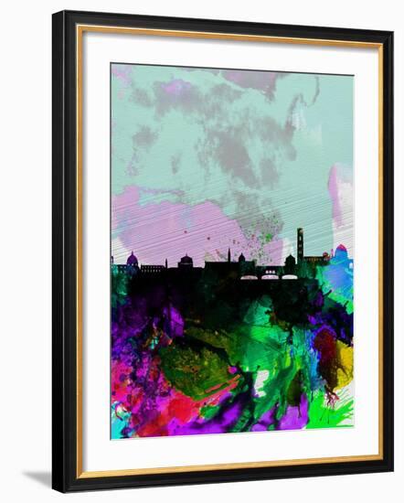 Florence Watercolor Skyline-NaxArt-Framed Art Print