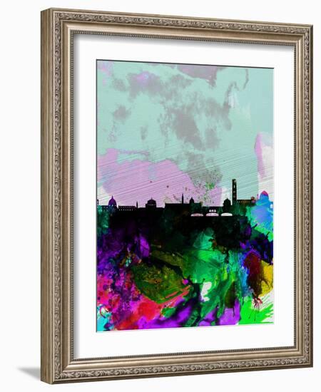 Florence Watercolor Skyline-NaxArt-Framed Art Print