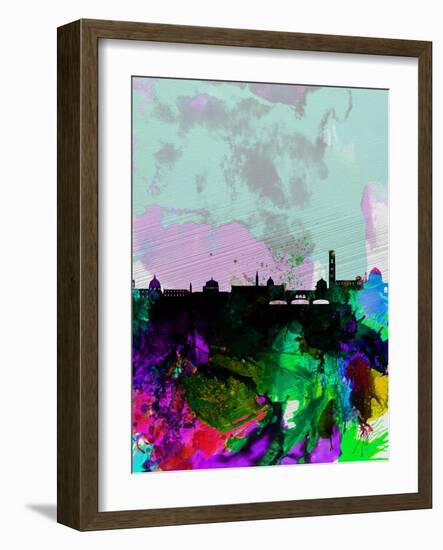 Florence Watercolor Skyline-NaxArt-Framed Art Print