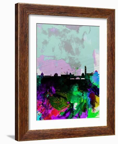 Florence Watercolor Skyline-NaxArt-Framed Art Print