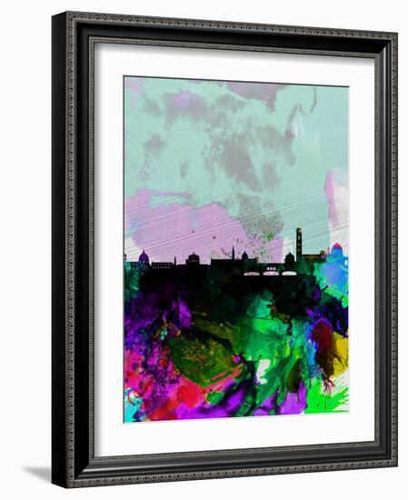 Florence Watercolor Skyline-NaxArt-Framed Art Print