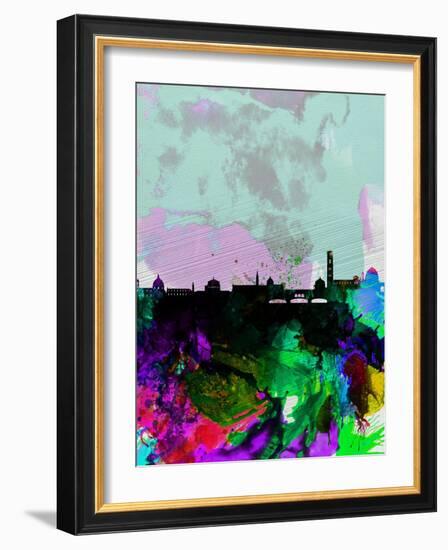 Florence Watercolor Skyline-NaxArt-Framed Art Print