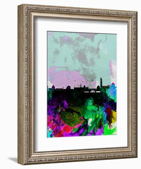 Florence Watercolor Skyline-NaxArt-Framed Art Print