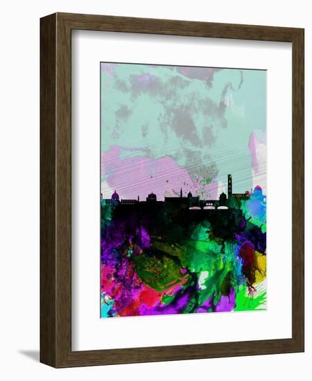 Florence Watercolor Skyline-NaxArt-Framed Art Print